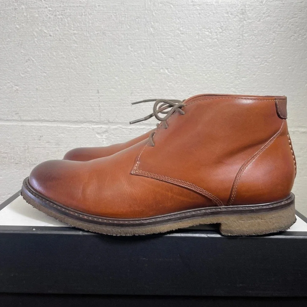 Johnston & Murphy 25-2022 Copeland Brown Leather Chukka Ankle Boots Men's 9 M